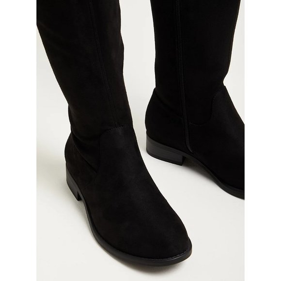 Torrid OTK - STRETCH FAUX SUEDE BLACK BOOT Size 10 WW - Picture 2 of 4